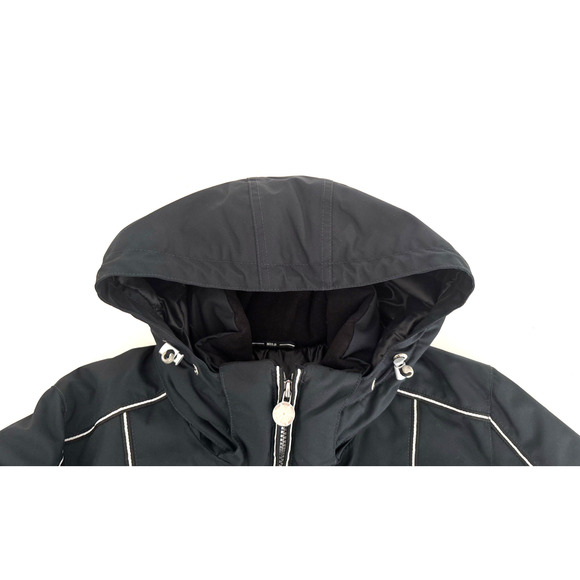 Nils Ski Snow Board Jacket Women 10 Black Thermal Soft Shell Zip Hood Pockets - Picture 11 of 16